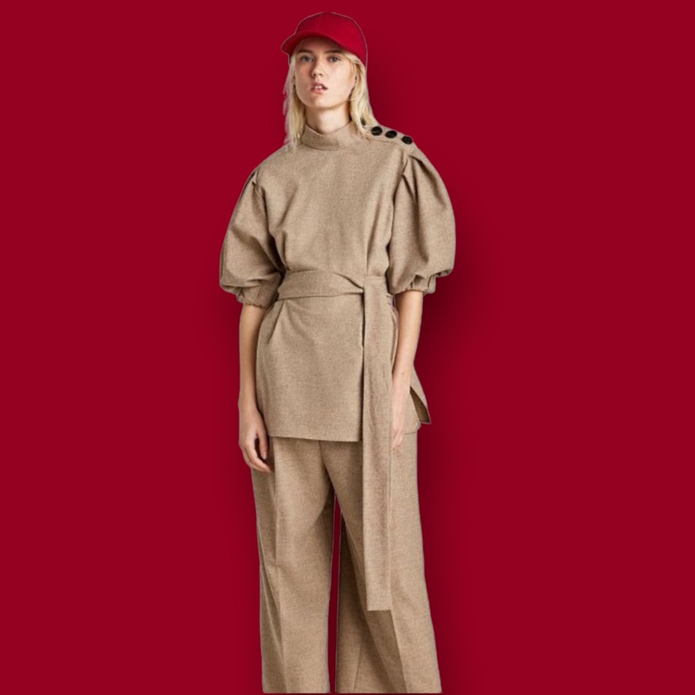 New Zara fall wool top with puff shoulders